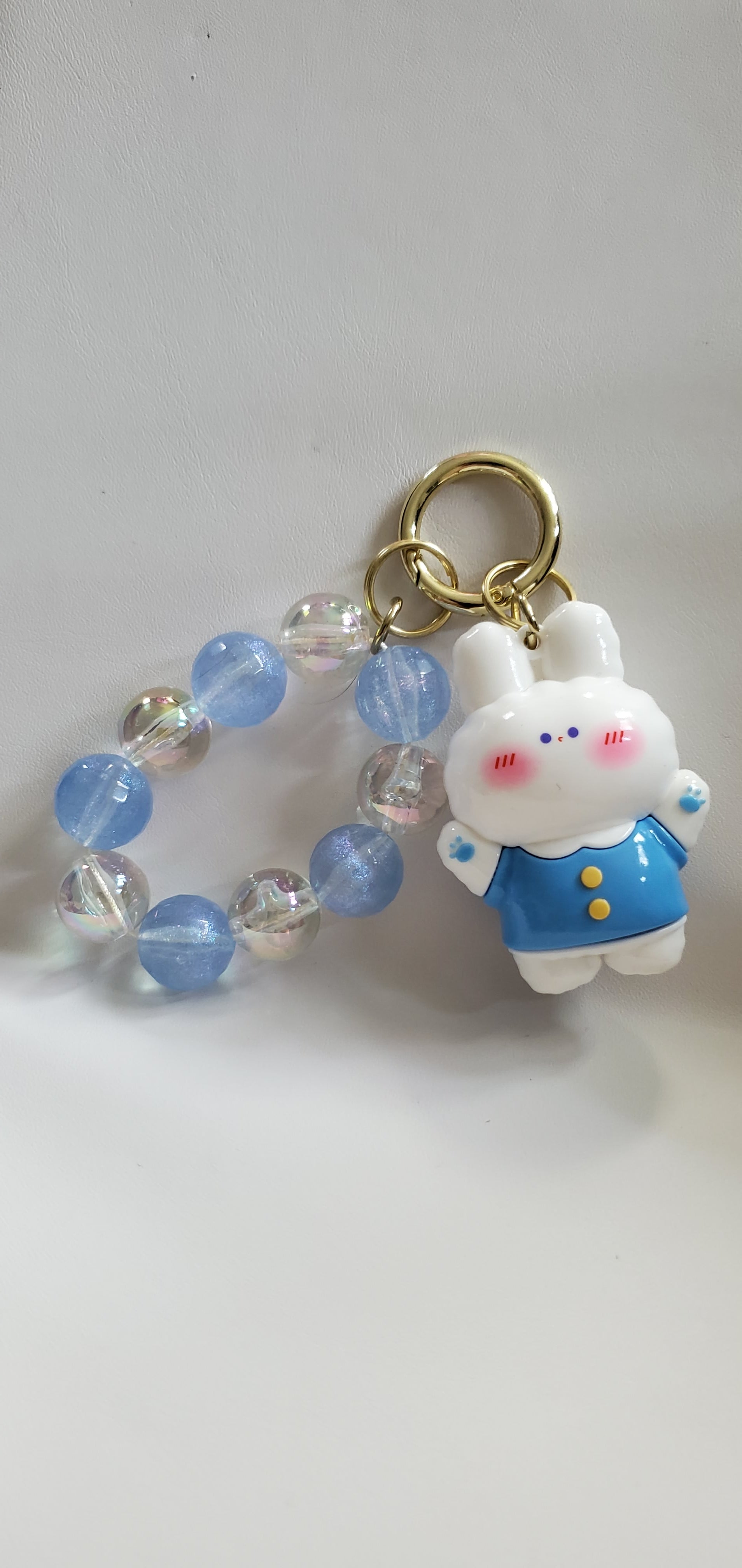 Blue bunny keychain