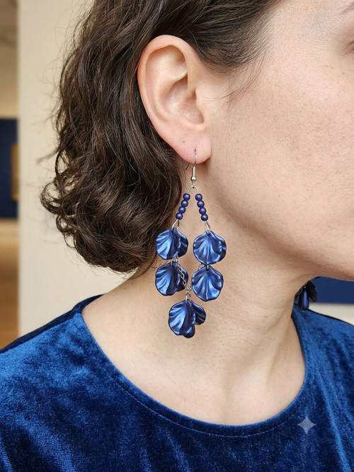 Blue shell earrings
