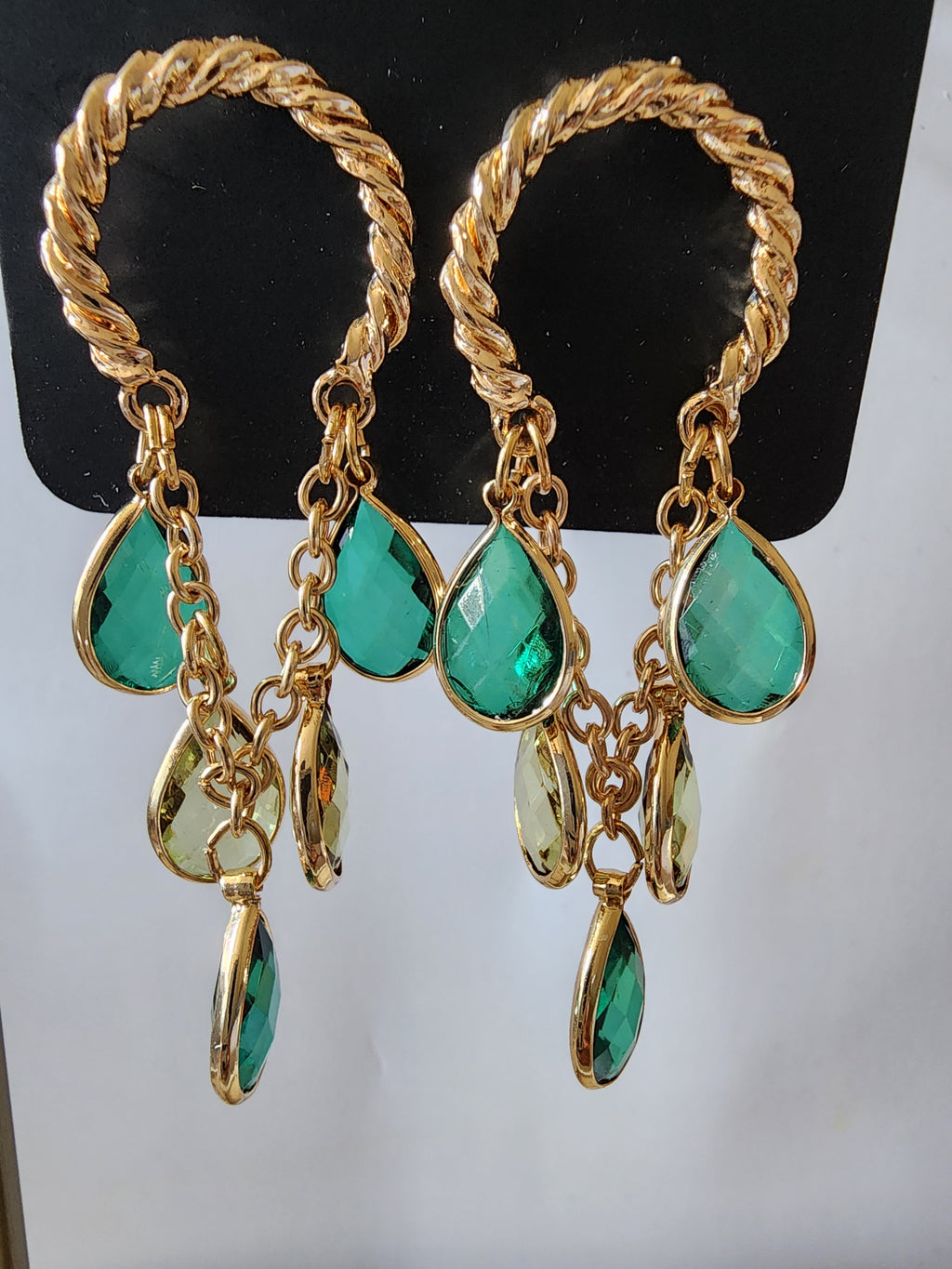 Gold/Green Earrings