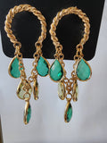 Gold/Green Earrings